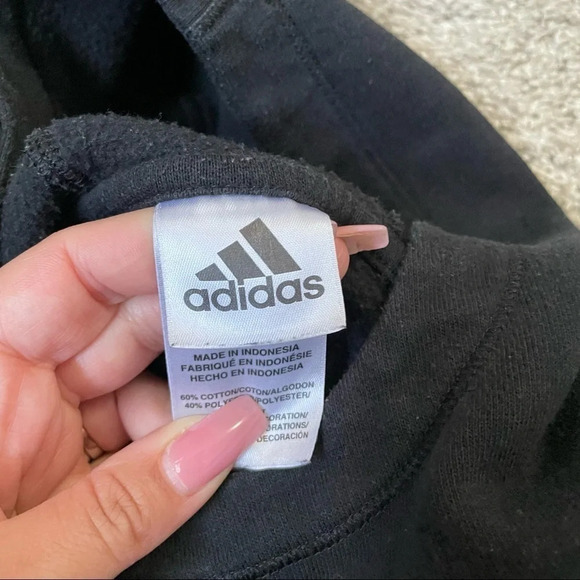 Adidas  Girls Black and Gold Stripes Hoodie Sz S - Picture 6 of 9